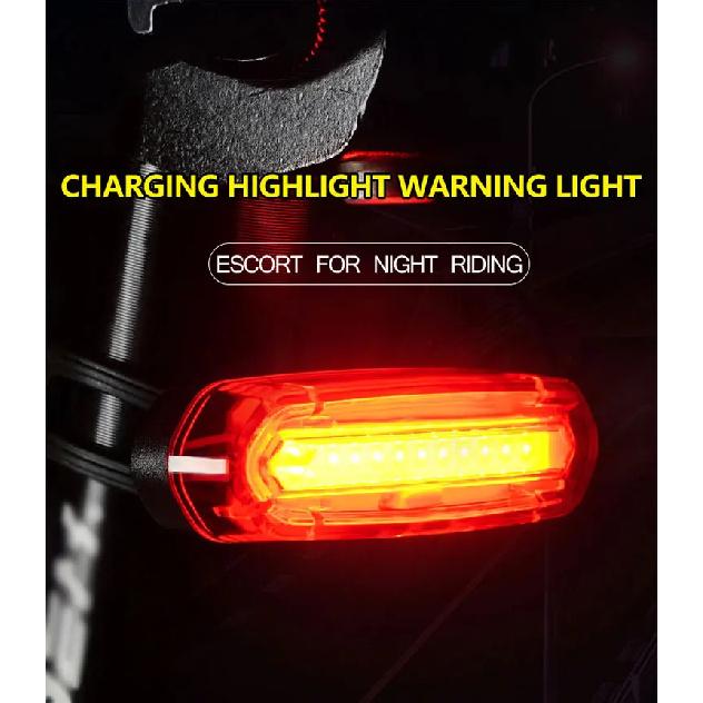 MTB Road Bike Rear Light USB Rechargeable LED Bike Tail Light Easy to Install Bicycle Warning Taillights for Night Riding Safety