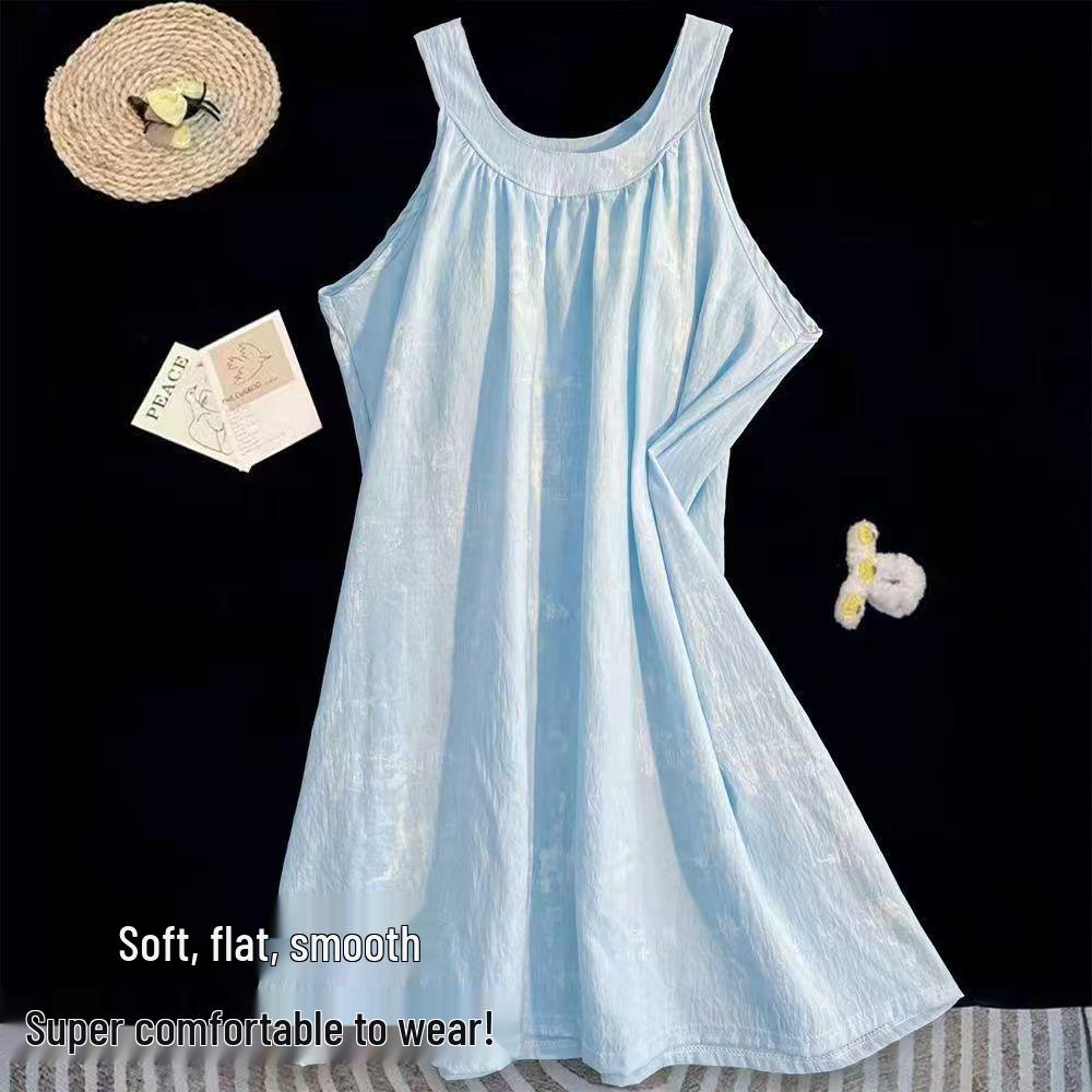 Sweet Girly Princess Camisole Nightgown with Chest Pads - Loose Maternity Summer Pajamas