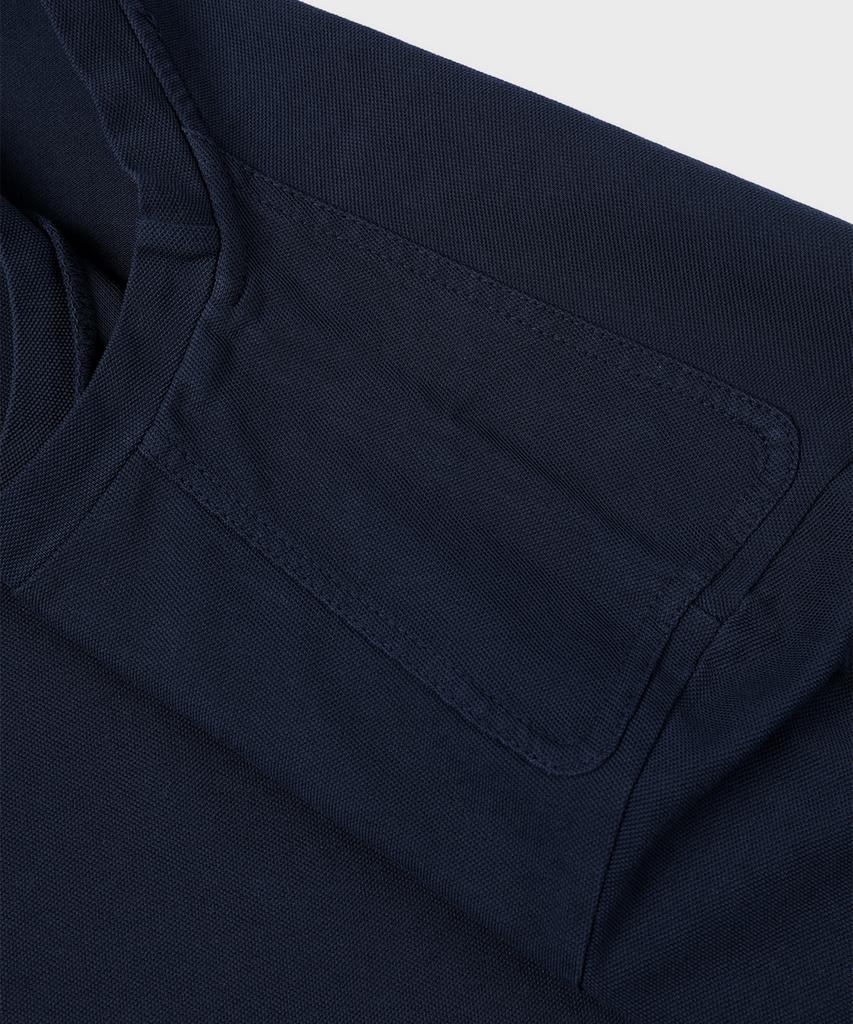 PANICALE Shoulder Patch Round Cotton T-Shirt [Navy]