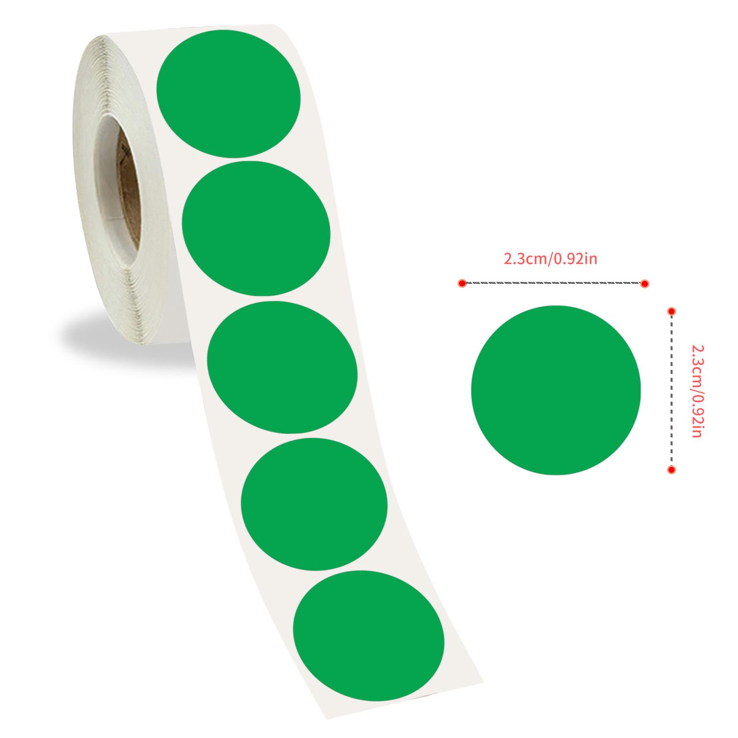 500 Green Round Dot Label Stickers for Sealing & Handmade Classification