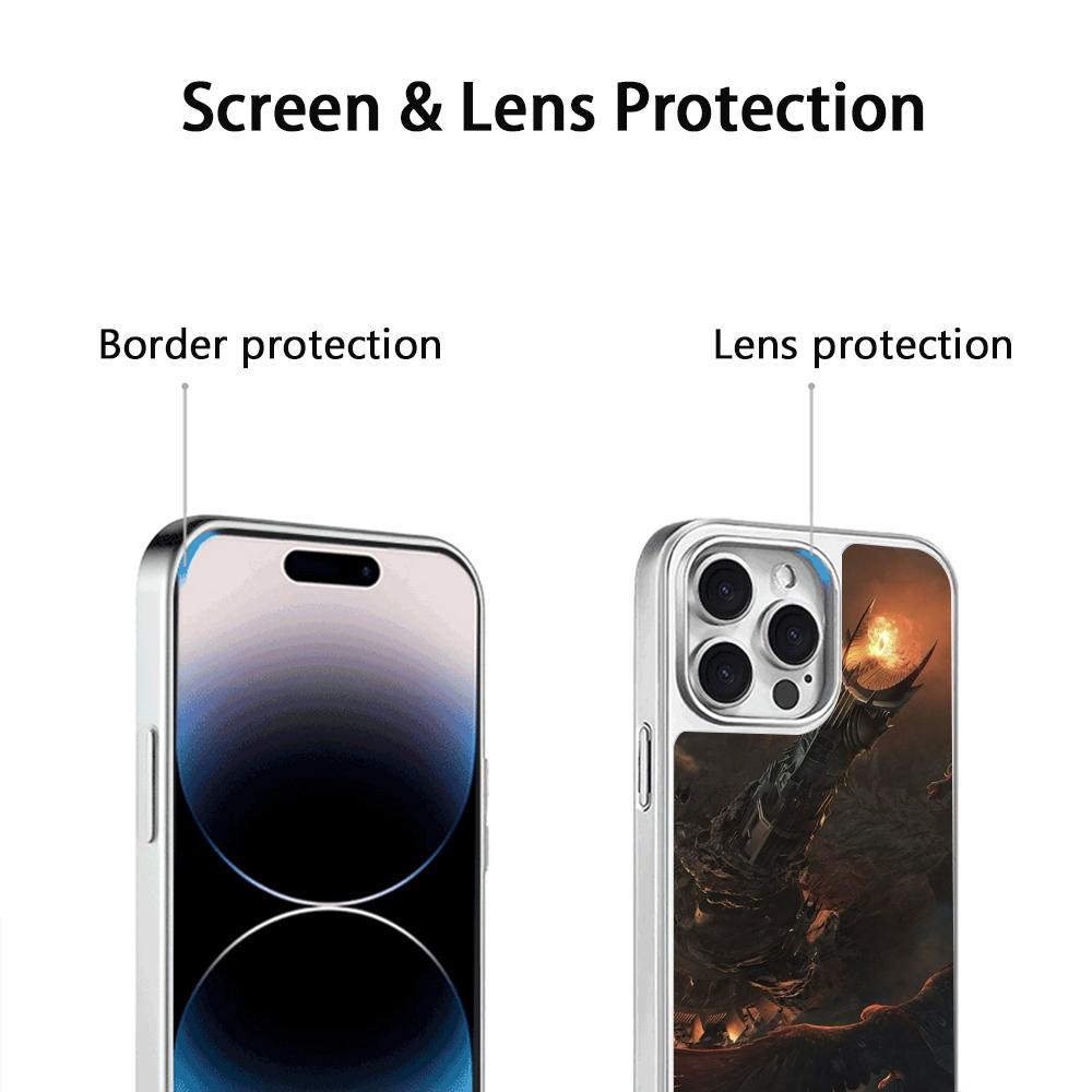 Lord R-rings Rohir-rim Cool Poster Phone Case for iPhone 16 15 14 13 12 11 Pro Max Sheepskin Silver-edged Protective Case