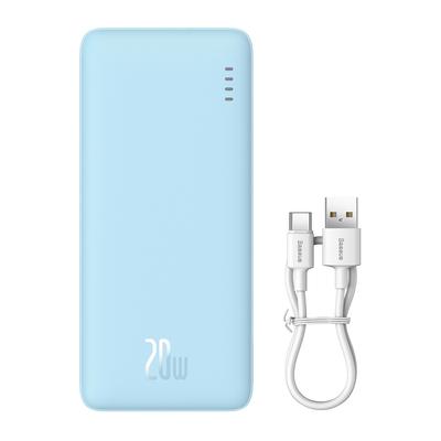 Powerbank 20000mAh Airpow 20W with USBA USBC Cable 50cm Blue