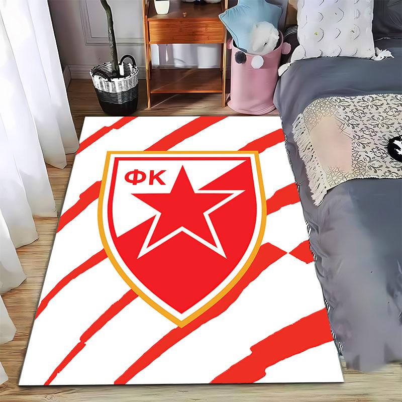 Red Star Shield Pattern Carpet suitable as a non-slip mat for the living room or bedroom sofa