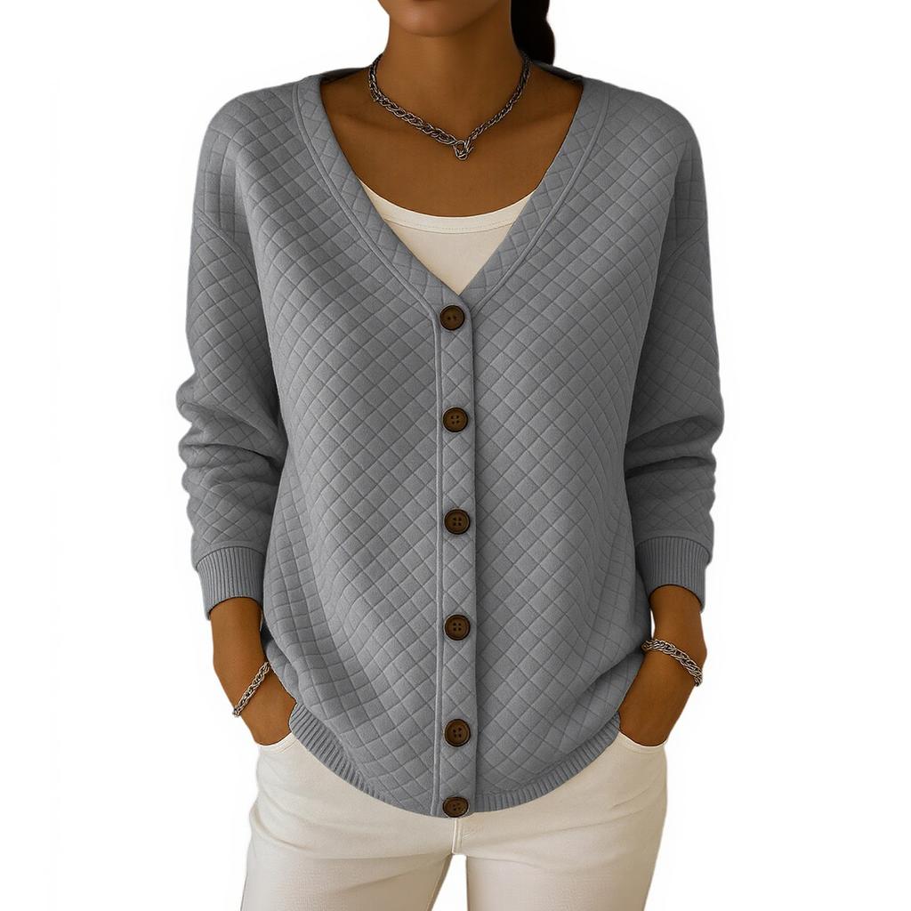 Women's Fashionable Zippered Long-Sleeved Loose-Fit Jacket