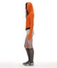PARTIMENTO WOMEN 3-Way Cowl Neck Long Sleeve Tee_Orange