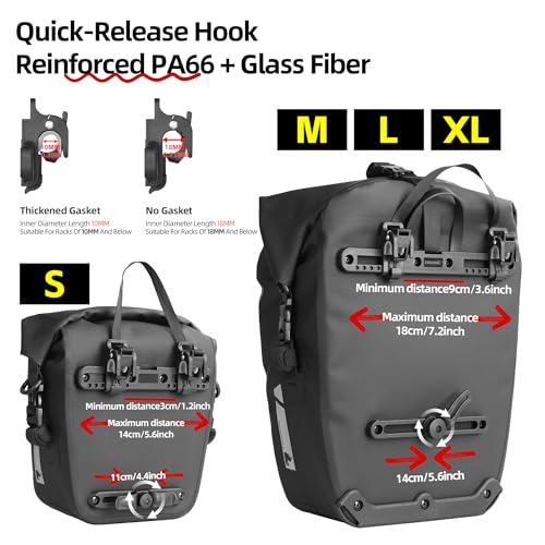 Rhinowalk 6L Vattentät Cykelväska, Motorcykelväska Ryggsäck, Axelväska, Laptopväska, Resväska, Professionell Cykeltillbehör (1 påse)