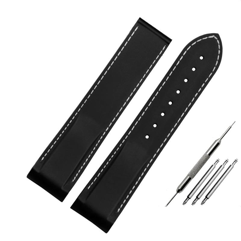 Bracelet de montre en caoutchouc et silicone Classic Arc, 20 mm/22 mm, compatible avec Omega Seamaster GMT Diver 300 Speedmaster Seiko Hamilton