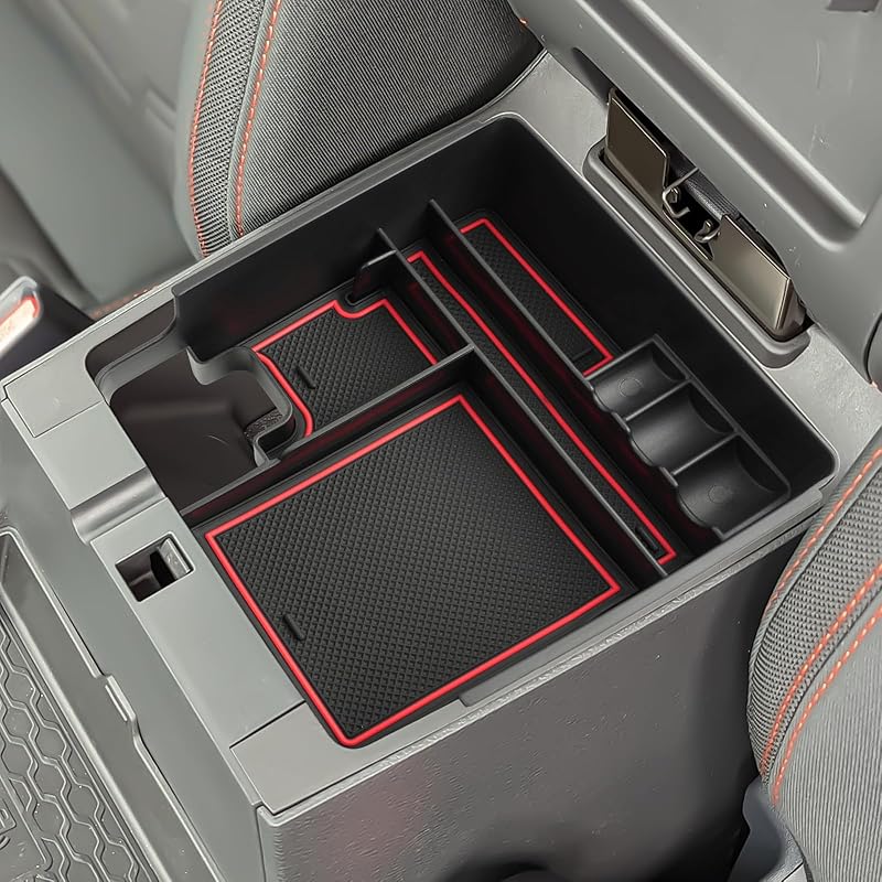 SHAOHAO for 2025 2026 Nissan Frontier Center Console Organizer Tray 2022-2025 2026 Nissan Frontier (S/SV/Pro-X/Pro-4X/SL) Console Tray Frontier 2023 2022-2026 Frontier Red