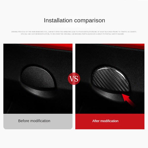 Fiat 500 Carbon Fiber Passenger Glove Box Handle Cover Trim Sticker