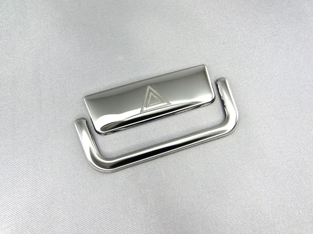 BRIGHTZ Finish Stainless Steel Plated Hazard Switch Covers for Crown ARS220 Ultra-Mirror (2-Piece Set) (INT-ETC-435)