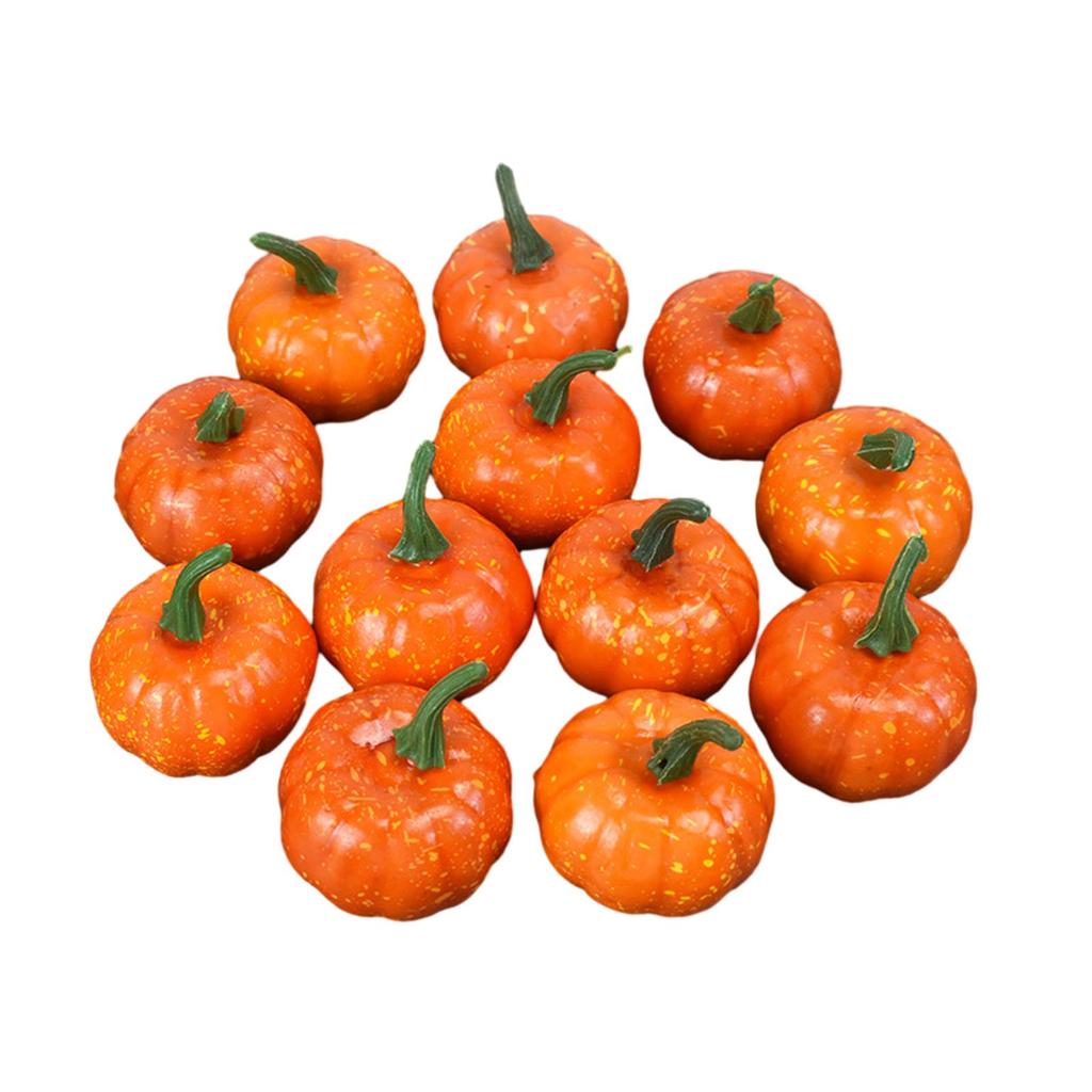 12x Fake Pumpkins Model Artificial Vegetables for Halloween Kitchen Autumn