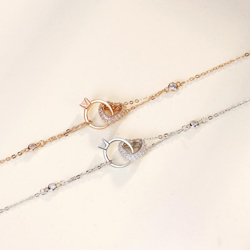 New Fashion Japanese and Korean Bracelet Exquisite and Sweet Love Ring Temperament Bracelet Hand Jewelry Women