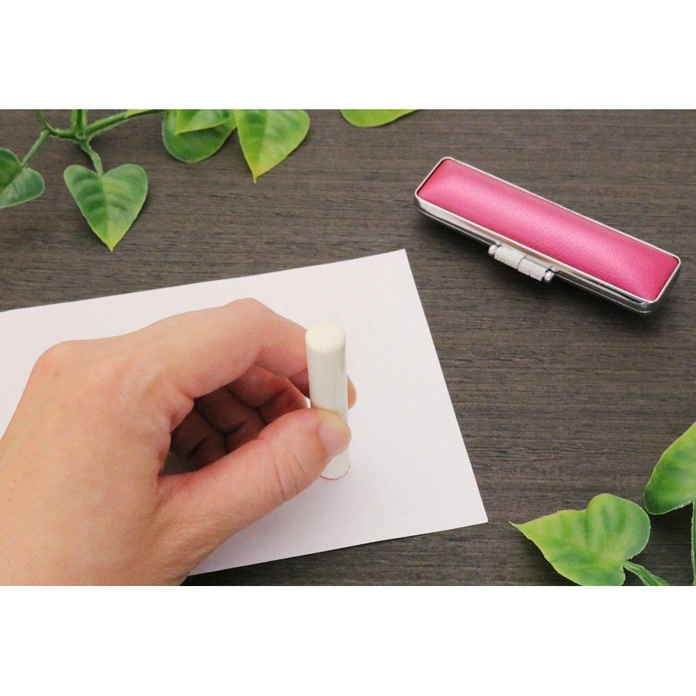 Hatamasa Shimomura Japonský Hanko Jmenné Razítko Bílé Kulaté 10mm Faux Slonovina Akryl Mitomin Osobní Podpisové Razítko Vyrobeno v Japonsku