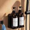 Clear/Brown Wall Mounted Soap Dispenser Lock Bath Lotion Container Empty Pump Bottle  Bathroom