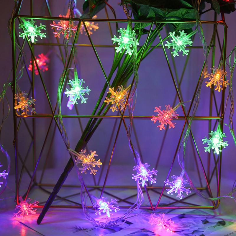 Schneeflocken Girlande LED Lichterkette Weihnachtsdekoration für Weihnachtsbaum Neujahr