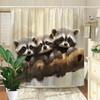 Curious Raccoon Shower Curtain - Cute animals lined up and hung on the living room wall, bedroom decoration - cute and natural