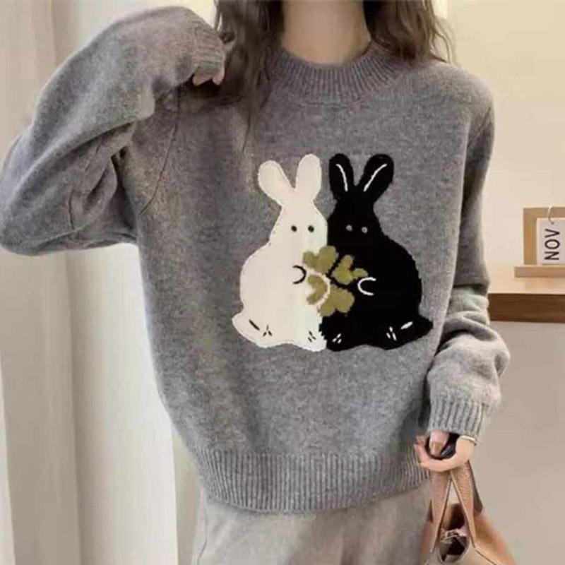 Weater for Women Autumn Winter Thickened Pullover Warm Knitted Stretchy Long Sleeve Oversize Jumper Tops