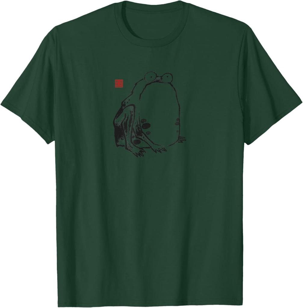 Grumpy Frog Japanese Sumie Art Graphic Tee Vintage Inspired Casual Cotton TShirt