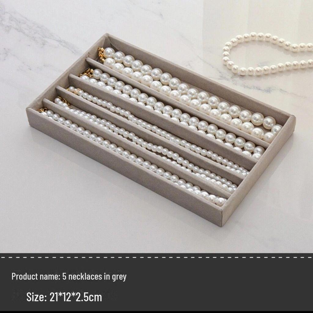 Plaid Flannel Jewelry Storage Box with Dividers for Earrings and Necklaces