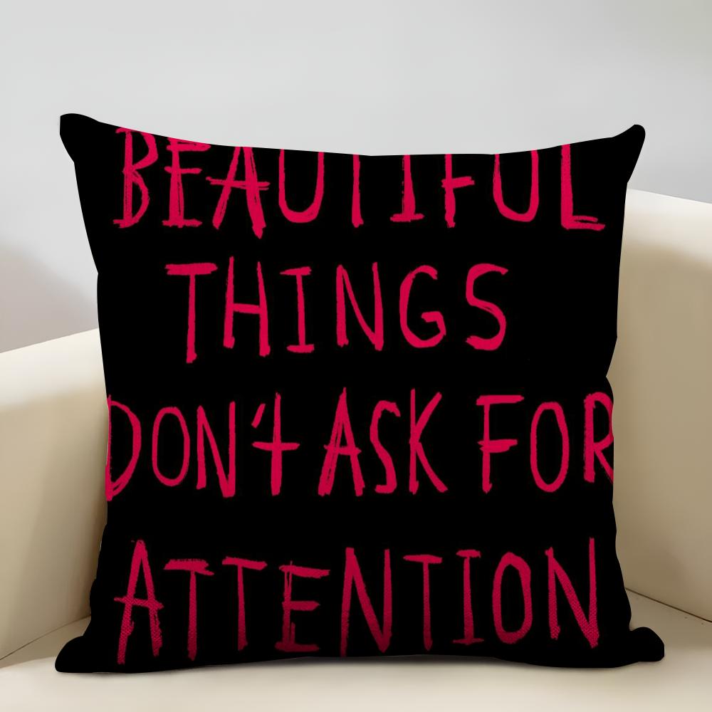 Classic lines Cushion Cover Household Decoration Linen Sofa Cushion Cover: Skin-Friendly & Breathable with Invisible Zipper