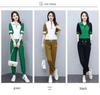 2025 Summer Women's Loose Running Suit - Short Sleeve Stand-up Collar Two-Piece Set
