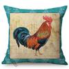 Rural Cock Retro Oil Painting Cushion Cover Nordic Chicken Poster Sofa Decoration Cotton Linen Square Throw Pillow Case Cojines