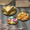 1pc New Stainless Steel Thickened Disc Golden Cafe Tray High Quality Dining Disc Fruit Meat Dessert Round Plate  Shallow Tray