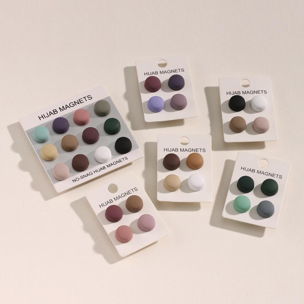 Colorful Magnetic Clasp Brooch Set: Strong Round Magnet Buckle for Shawls and Scarves