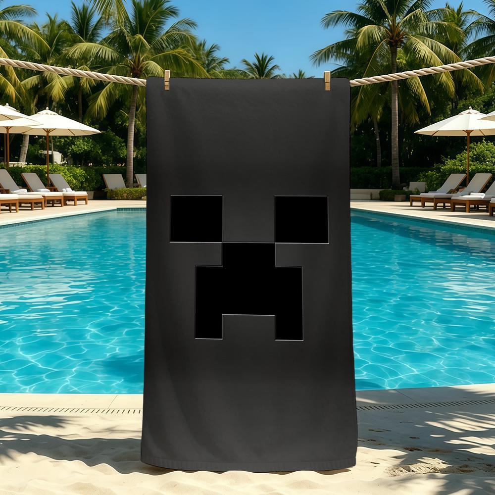 M-MinecraftS-ES Classic Game Towel For Outdoor Camping Beach Towel Super Absorbent Quick-Drying Summer Towel