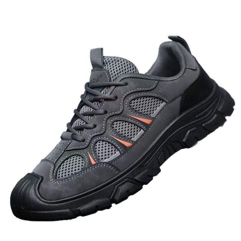 Spring Casual Sports Shoes Thick-soled Hollowed-out Breathable Outdoor Tooling Shoes Men's Work Labor Insurance Shoes Men