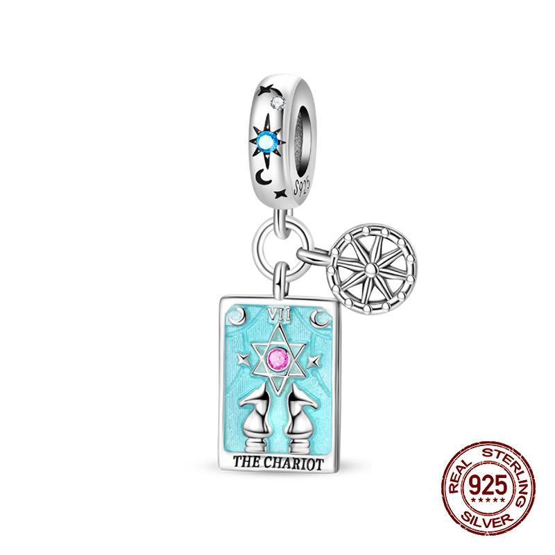 100% 925 Silver Tarot Collection Pendant DIY Hourglass Beads Fit Pandach Original Bracelet Women Jewelry Birthday Gift