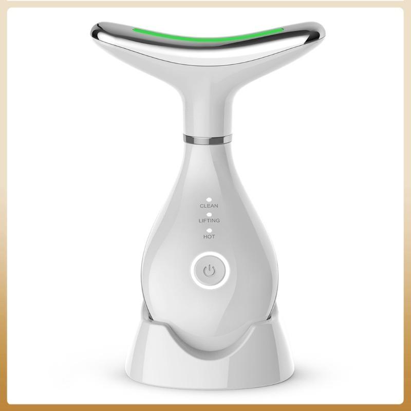 EMS Microcurrent Neck Beauty Device Color Light Skin Tightening Massage Instrument Home Care Tool for Reducing Neck Wrinkles