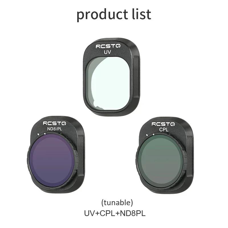 Replacement RCTQ For DJI Mini 4 Pro ND Filter Camera Lens Filter Set UV CPL ND8 ND16 ND32 ND64 ND/PL Repair Parts