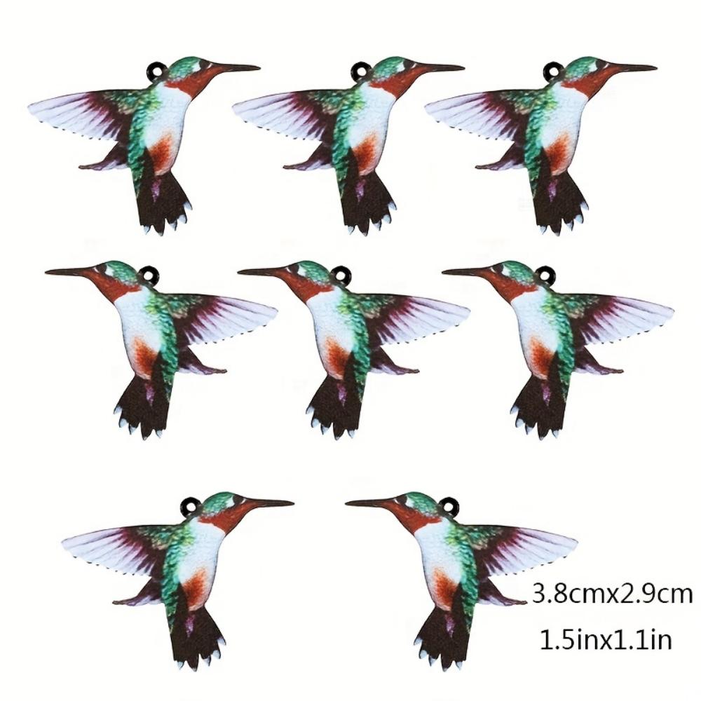 8 Pieces Animal Theme Acrylic Pendant Cute Pigeon Owl Parrot Eagle Hummingbird etc Shape Charm Beads DIY Jewelry Bracelet Necklace Making Kit