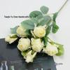 7-Head Snowflake Rose Silk Stem - Soft Decor for Hotel Lobby or Shopping Mall Festive Atmosphere