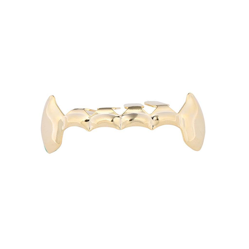 Trendy Halloween Vampire Fang Grillz - Gold Hip Hop Accessories