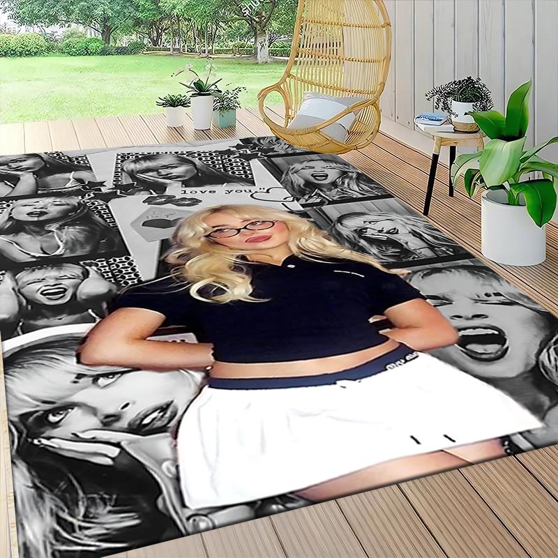 Fashionable Girl Collage Carpet Rug Soft Washable Antislip Home Living Room Sofa Mats Personalized Christmas Rug