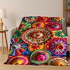Äthiopien Blumen Gewebte Kunstkorb Mandala Flanell Decke Weiche Warme Überwurfdecke für Schlafzimmer Wohnzimmer Bett Reise Camping