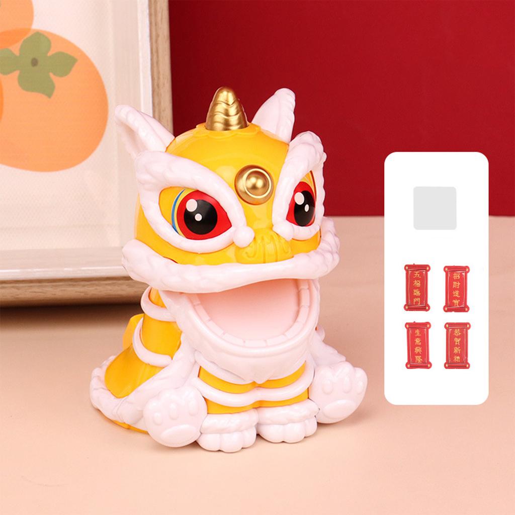 Cute Chinese Lion Statue Small New Year Figurines Spring Festival Party Home Decorations Coffee Table Auto Car Ornaments