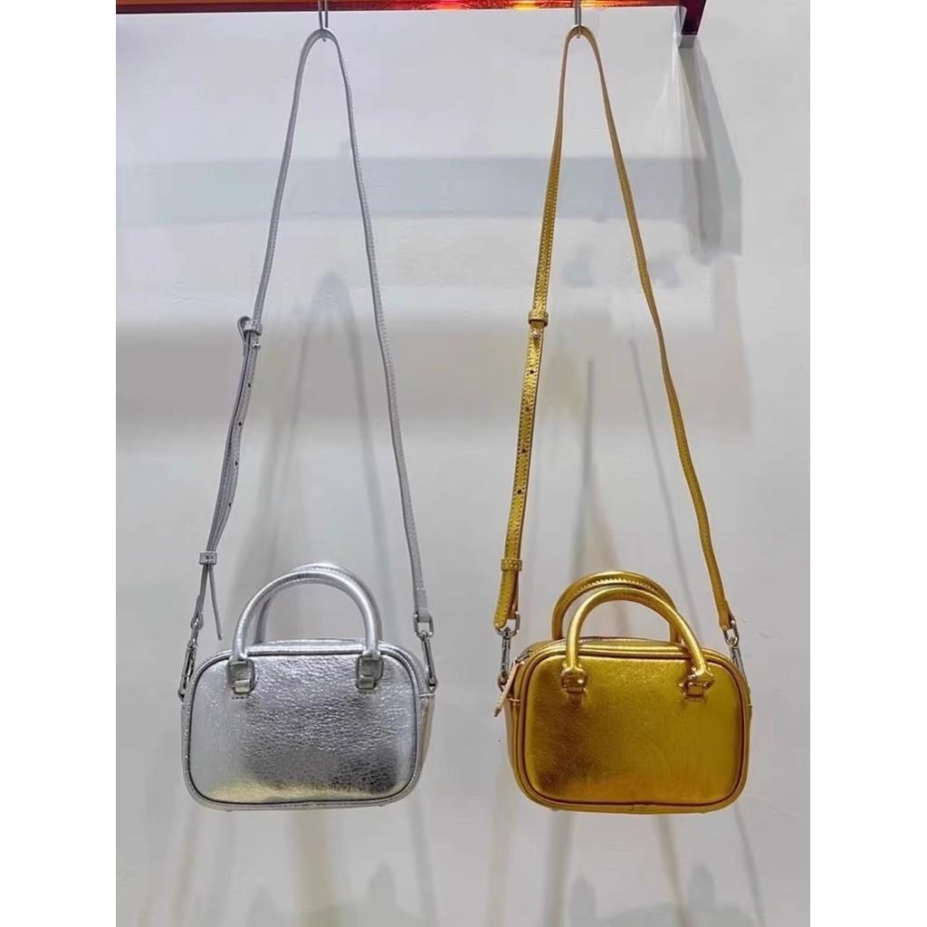 IELGY Женская модная золотая маленькая квадратная сумка для боулинга — фото 5