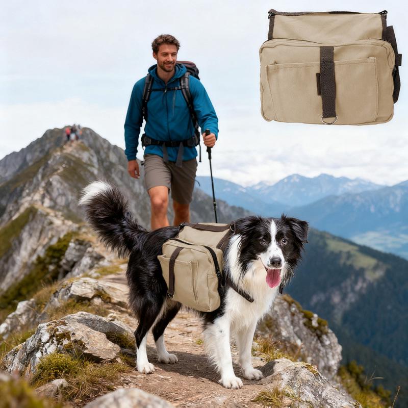 Pet Hiking Backpack with Saddle Bags for Medium To Large Dogs - Multi-functional Travel Pack