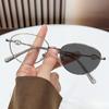 New Photochromic Presbyopia Glasses Small-Frame Metal Oval Blue Light Blocking Goggles Women Reader Eyewear Diopter 0 To +4.0