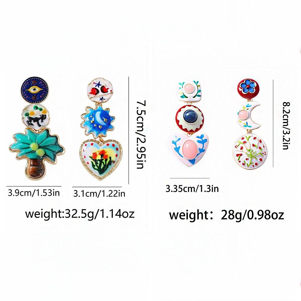 Flower Geometric Stud Earrings Charm Bohemian Dangle Earring Holiday