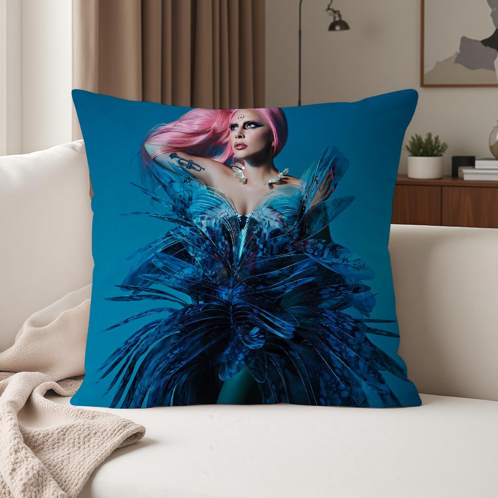 

Singer L-Lady Gaga Mayhem Pillow Case Suitable For Bedrooms Living Rooms Cars Home Decoration 12x12Inch