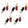 5 Sets 2.5mm Banana Plug Brass Gold Plated Soldering Male Speaker Connector Red and Black