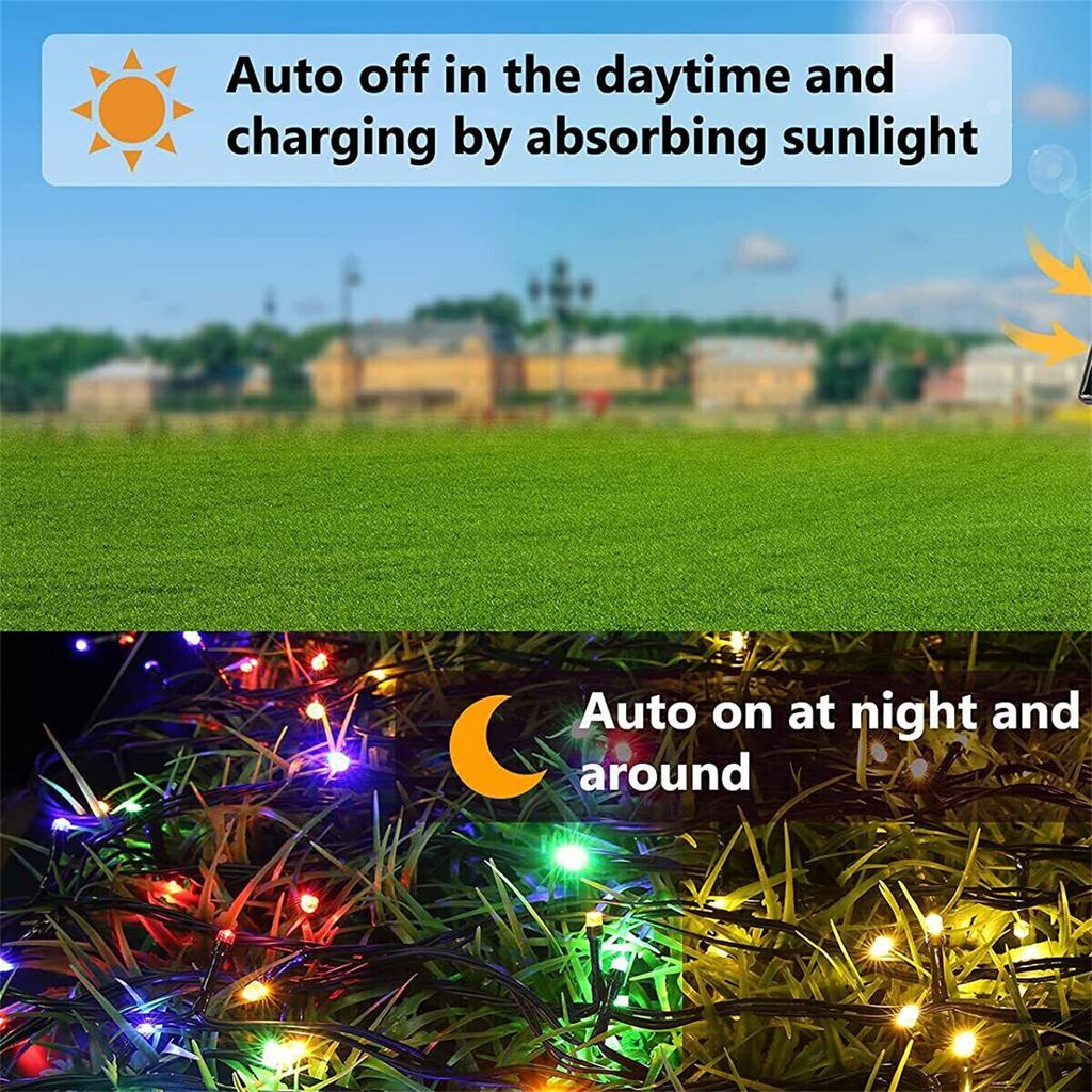 22m 200 LEDs Outdoor Solar-Lichterkette Mit Solarpanel IP65 Wasserdicht Energiesparende LED-Lichterketten Für Gartenweg Hof Dekoration
