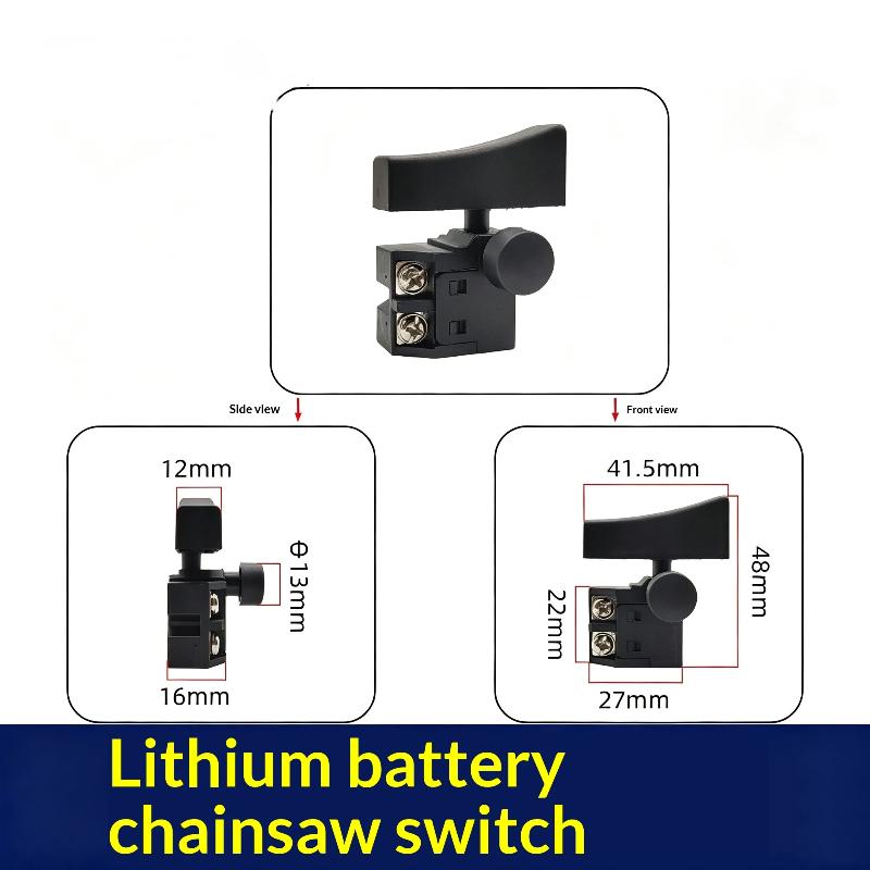 Insulated Plastic Chainsaw Trigger Switch Double Copper Terminal Easy Install Cordless Lithium Saw Replacement Accessory