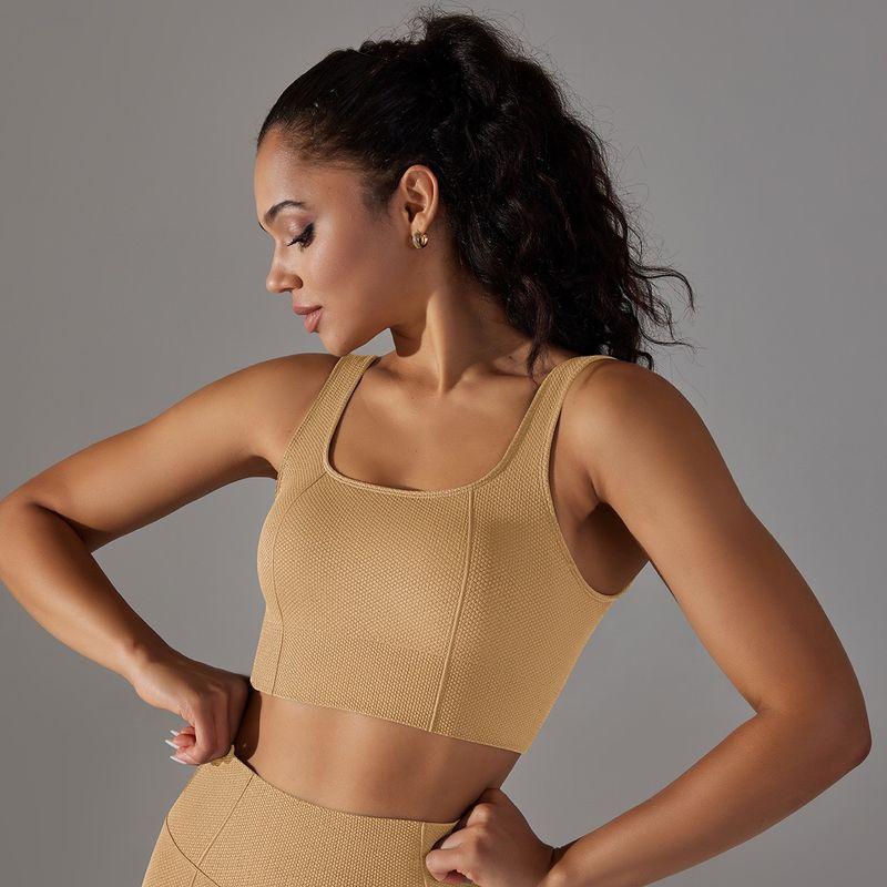 Fashion Seamless Tight High Strength Bubble Wrap Sports Bra for Women Push up Beauty Back Yoga Underwear Running Workout Vest
