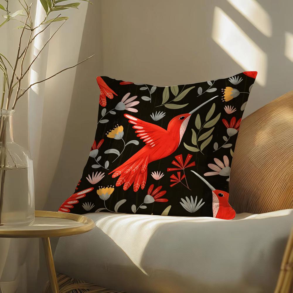 Simple Farm Crop Flower Print Pillow Case Double-Sided Plush Sofa Cushion Covers Organic Breathable Invisible Zipper