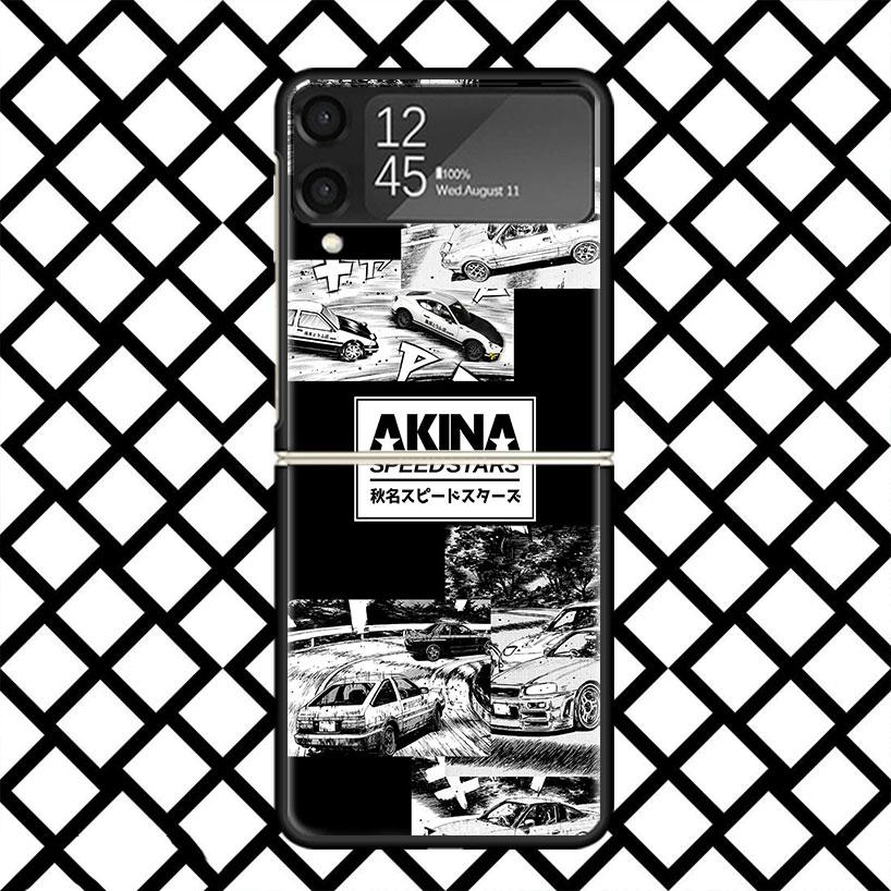 

Amine Intital D AE86 Phone Case For Samsung Z Flip 7 6 5 4 3 Galaxy ZFLIP7 ZFlip6 5G Flip5 Flip4 Flip3 5g Black Hard Cover Samsung Z Flip